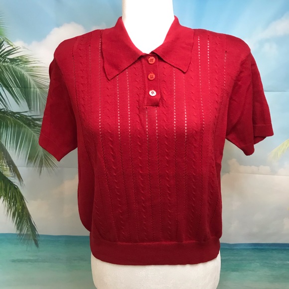 Liz Claiborne Tops - Lizsport Beautiful Red Top with Shoulder-pads